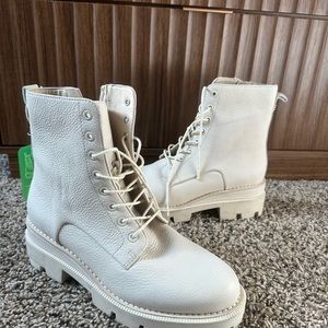 Sam Edelman cream Garrett combat boot size 7.5
